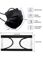 Mr Glove 3-Ply Black Disposable Face Mask – Soft Earloop, Pack of 100 - Image 5