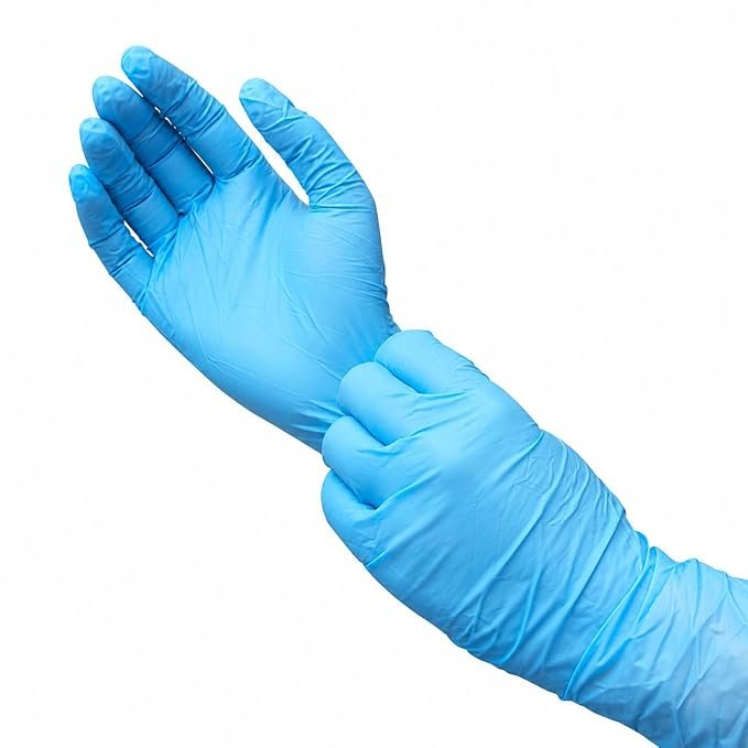 61JoeSN2UiL._SX679_ Mr Glove Surgical Rubber Gloves – Powder-Free, Non-Sterile, Blue, 10 Pairs, (Size S,M,L) - Image 1