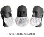 MR GLOVE DELIVERING MEDICAL SOLUTION WORLDWIDE Beard Cover with Elastic Headband, Facial Hair Net Protector, Universal Size, Pack of 100 - Image 2