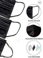 Mr Glove 3-Ply Black Disposable Face Mask – Soft Earloop, Pack of 100 - Image 4