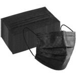 Mr Glove 3-Ply Black Disposable Face Mask – Soft Earloop, Pack of 100