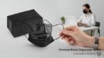 Disposable Combo – 100 Black 3-Ply Masks + 100 Bouffant Caps - Image 4