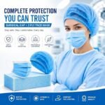 Disposable Combo – 100 Blue 3-Ply Masks + 100 Bouffant Caps