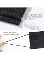 Mr Glove 3-Ply Black Disposable Face Mask – Soft Earloop, Pack of 100 - Image 3