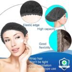 3P Black Hair Cap Stretchable Bouffant Caps/Cooking Caps, Hair net, Head Cover For For Kitchen Cooking Hospitality Industrial Office & Houses Hygiene (18 inch -100pcs) - Image 2