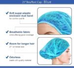 Mr Glove Blue Stretchable Bouffant Caps – 18 inch , 21 Inch, 100 Pcs - Image 2