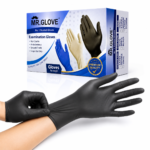 Mr Glove Black Nitrile Examination Gloves – (Size : S,M,L), 100 Pcs