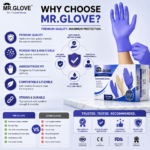 Mr Glove Blue Nitrile Examination Gloves – Powder-Free, Blue, 100 Pcs, (Size : S,M,L) - Image 5