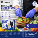 Mr Glove Blue Nitrile Examination Gloves – Powder-Free, Blue, 100 Pcs, (Size : S,M,L) - Image 3