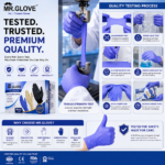 Mr Glove Blue Nitrile Examination Gloves – Powder-Free, Blue, 100 Pcs, (Size : S,M,L) - Image 2