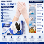 Mr Glove Clear Vinyl Examination Gloves – Powder-Free, Latex-Free, (Size : S,M,L), 100 Pcs - Image 4