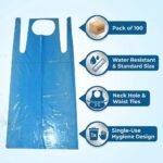 Mr GLove Disposable Plastic Apron – Water Resistant, Blue, Pack of 100 - Image 6